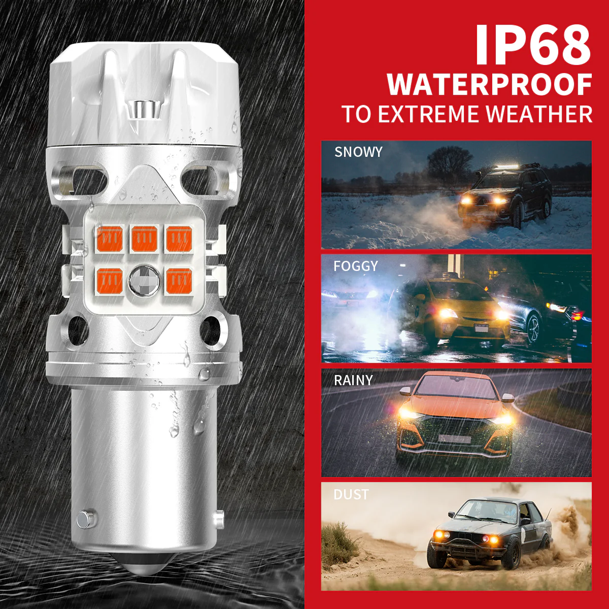 BAU15S PY21W LED Turn Signal Bulbs CanBus-Ready Amber | T3 Series - Image 9