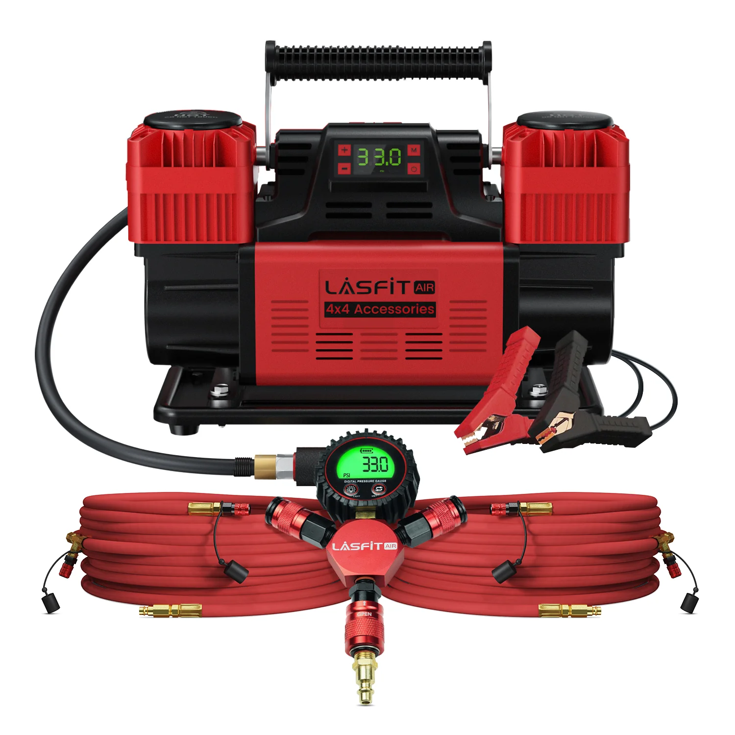 LASFIT H4 4-Tire Inflation/Deflation System – Rapid 4 Tire Air Up/Down, Universal Fit, Quick Connect Lock-On Air Chucks, Supports Up to 200" Wheelbase - Image 7