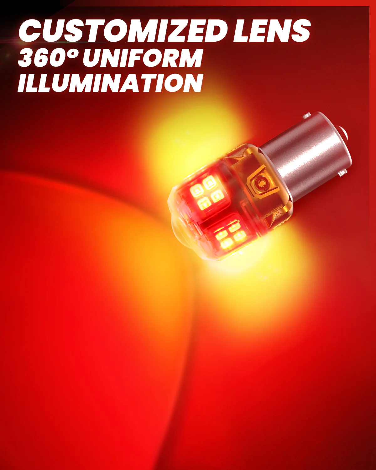 1156 1141 1003 LED Brake Tail Stop Parking Light Bulb | Brilliant Red (Don't Work for Trucks), 2 Bulbs | Upgraded L2 Series - Image 4