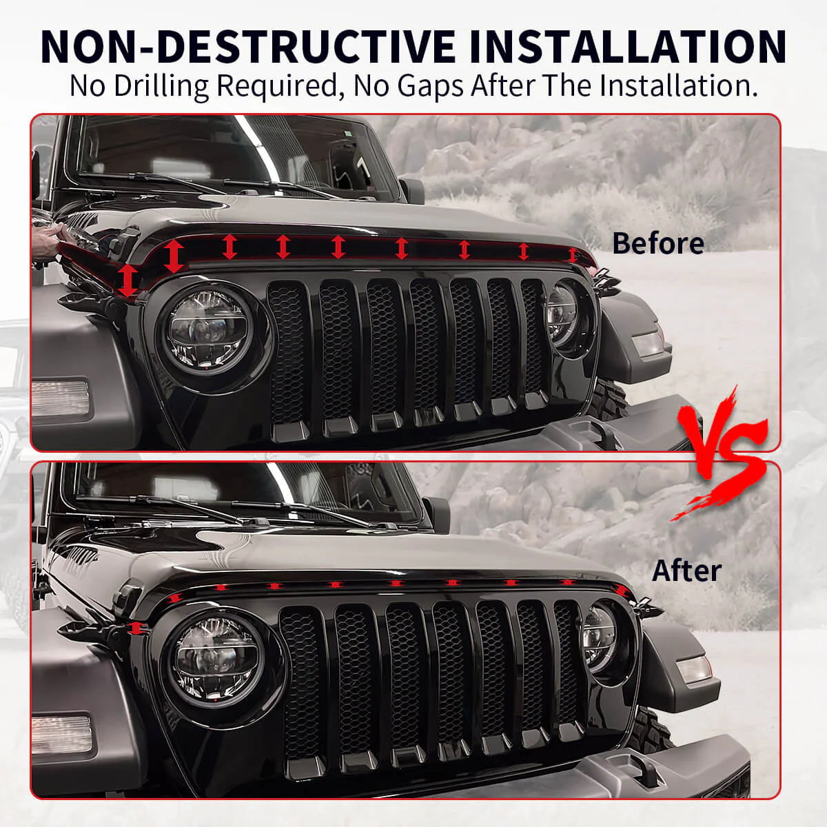Lasfit Stealth Anti-Theft Automatic Hood Lock System for 18-23 Jeep Wrangler JL/JLU and Gladiator JT(Version 2.0), Don't fit 2024+ Jeep Wrangler/Gladiator - Image 12