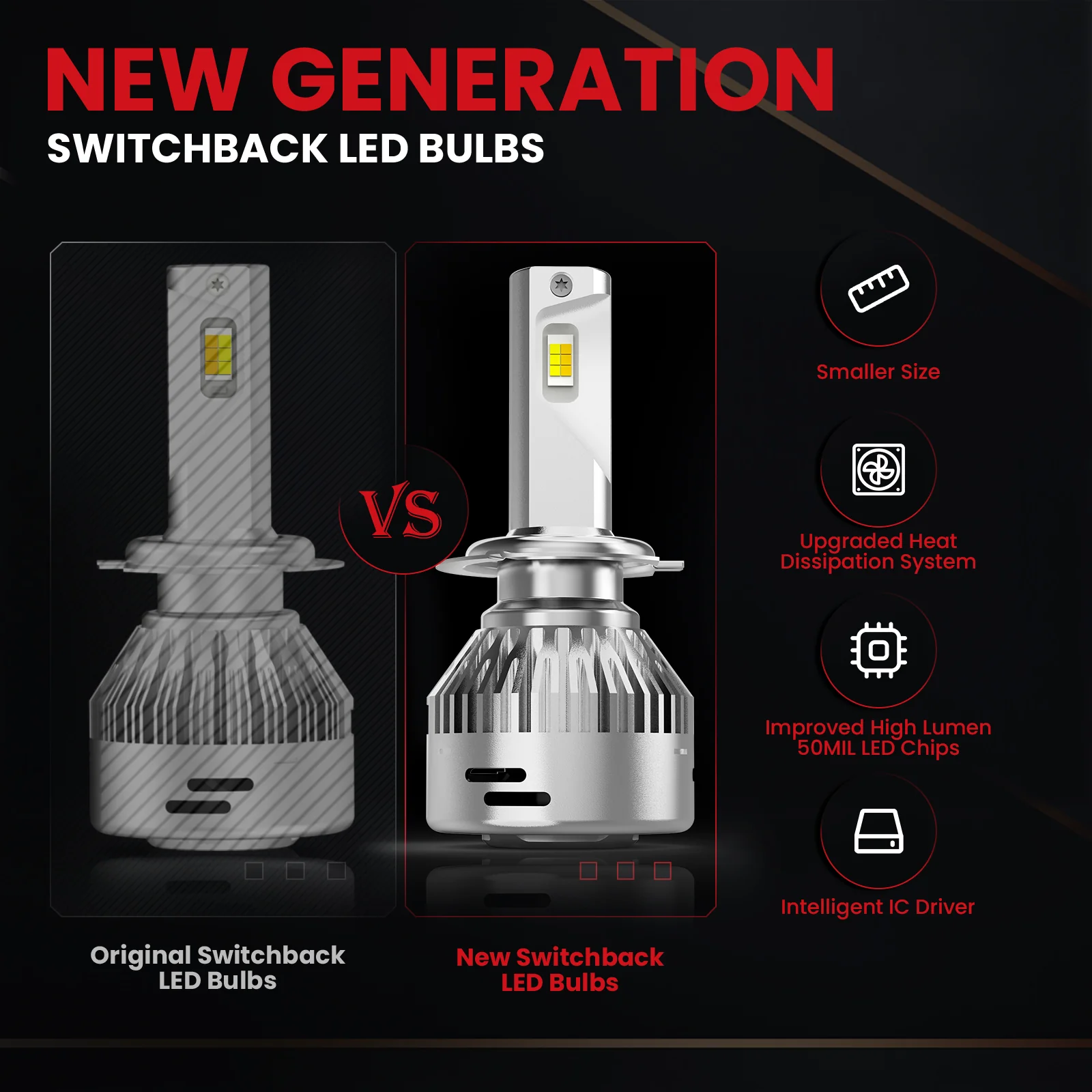 Switchback 60W H7 LD Plus Series | 6,000LM 6000K/3000K LED Bulbs - Image 12