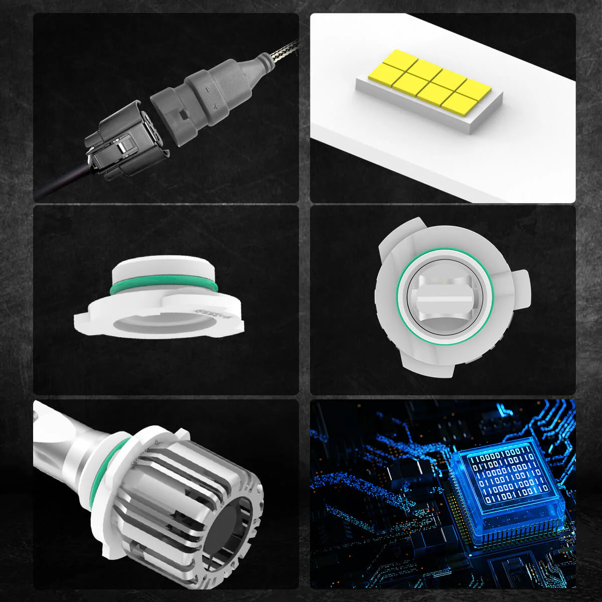 50W H10 9145 9140 9055 LC Plus Series | 5,000LM 6000K LED Fog Light Bulbs - Image 6