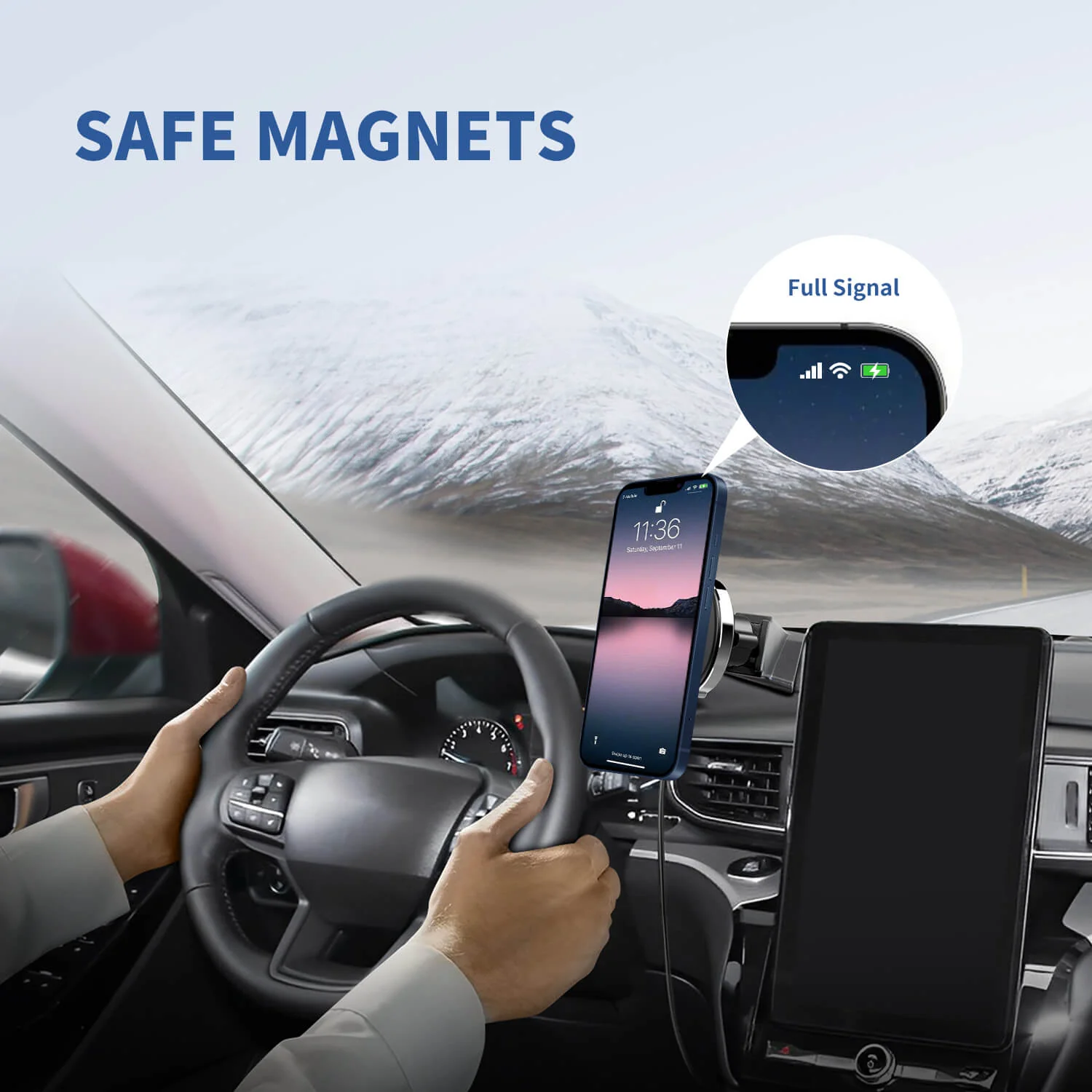 Magnetic Wireless Car Charger, Specific Phone Mount for Ford Explorer 2020-2022, 15W max Fast Charging for iPhone 14 13 12 Series Compatible with MagSafe Case - Image 6