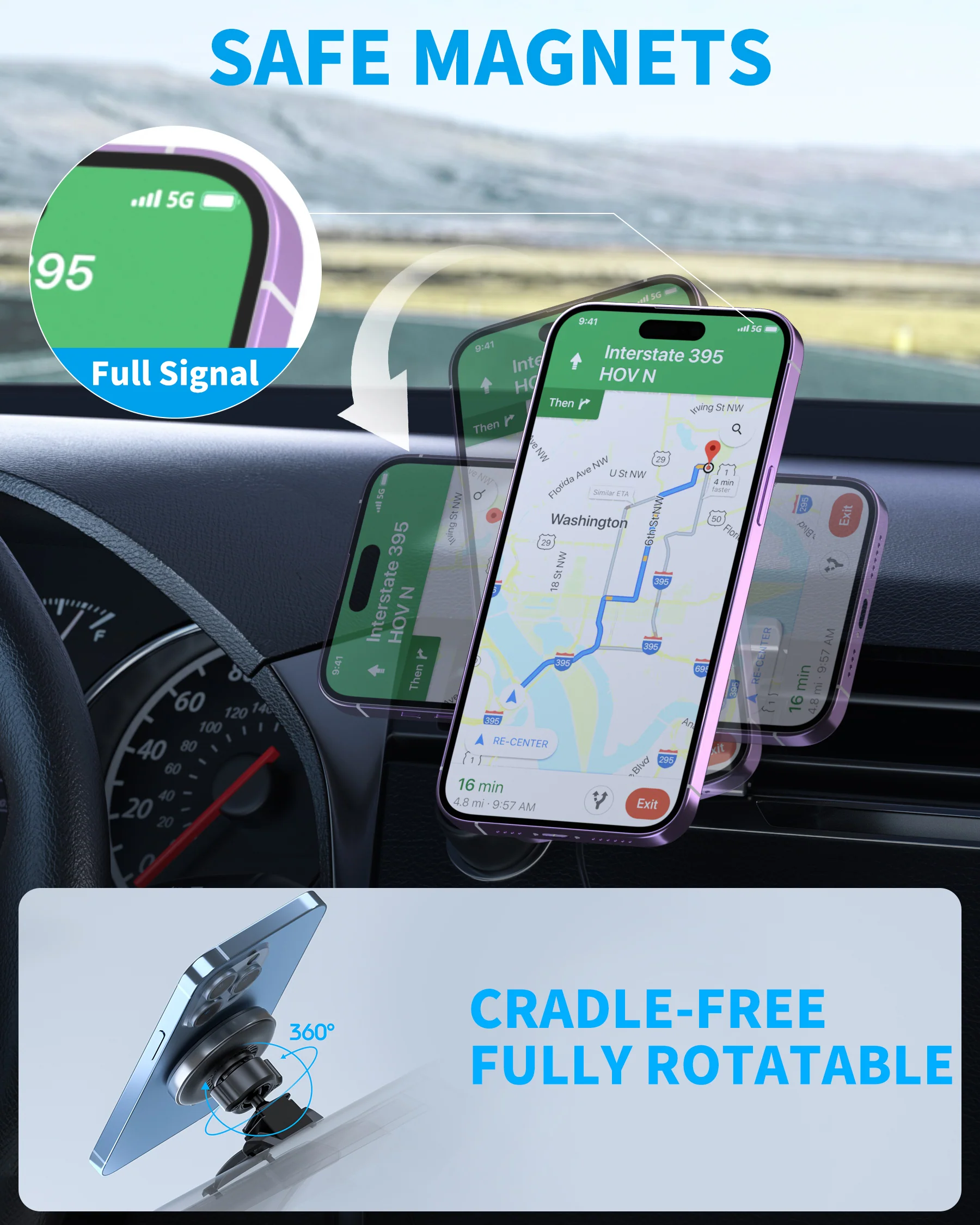 Magnetic Wireless Car Charger, Specific Phone Mount for 2021 Tesla Model 3 Model Y, 15W Max Fast Charging for iPhone 14 13 12 Series Compatible with MagSafe Case - Image 6