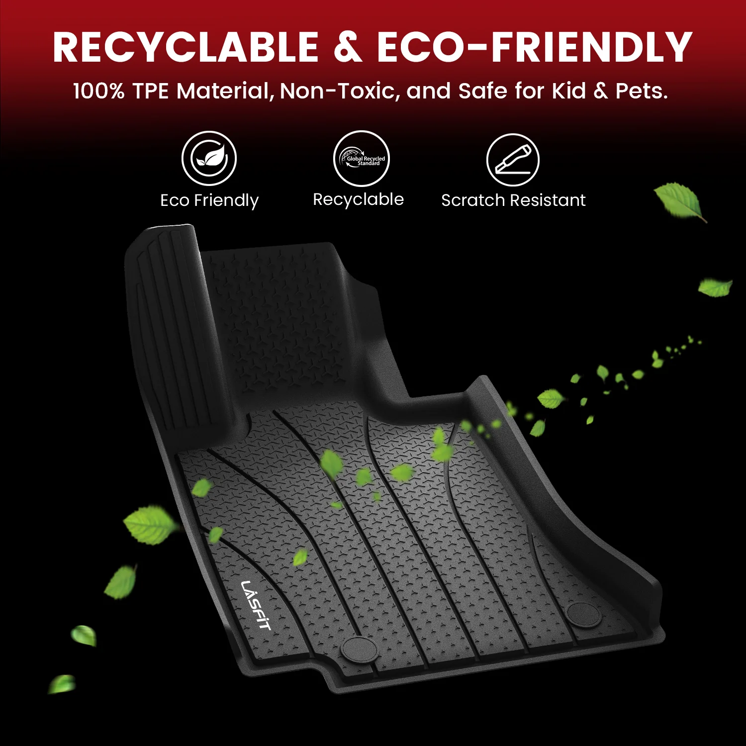 Fit for 2024-2026 Mercedes Benz E-class 1st and 2nd Row All-weather TPE Floor Mats, Fit Sedan W214 - Image 6