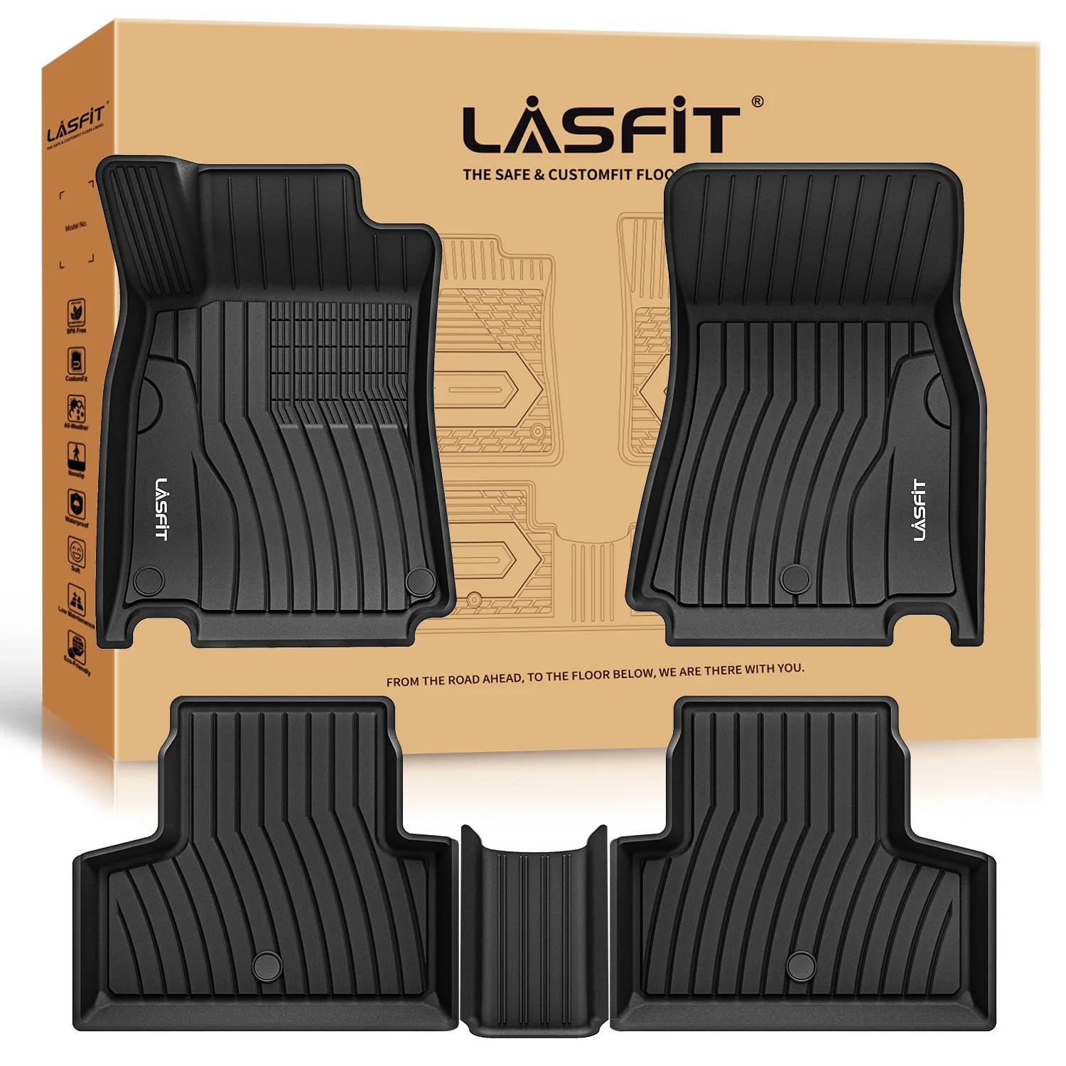 Fit for 2020-2026 Mercedes Benz GLB 1st & 2nd Row Floor Mats, Only Fit 5 Seats
