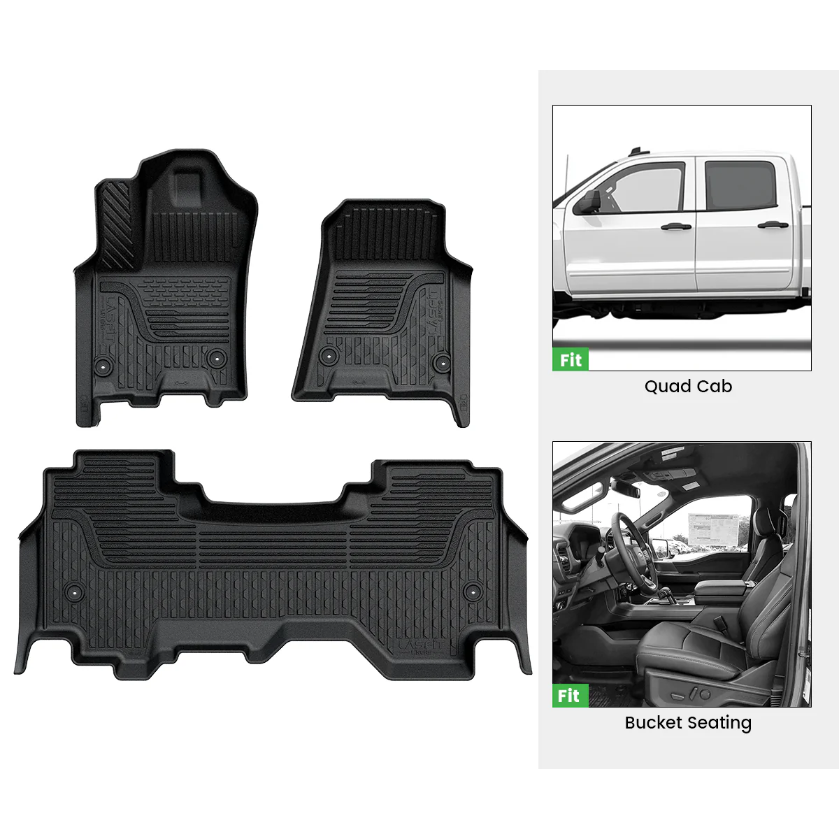 Fit for 2025-2026 Ram 1500 All-weather Floor Mats With Bucket Seating Only - Image 11