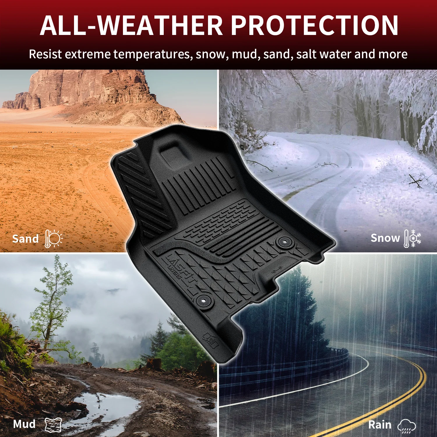 Fit for 2025-2026 Ram 1500 All-weather Floor Mats With Bucket Seating Only - Image 17