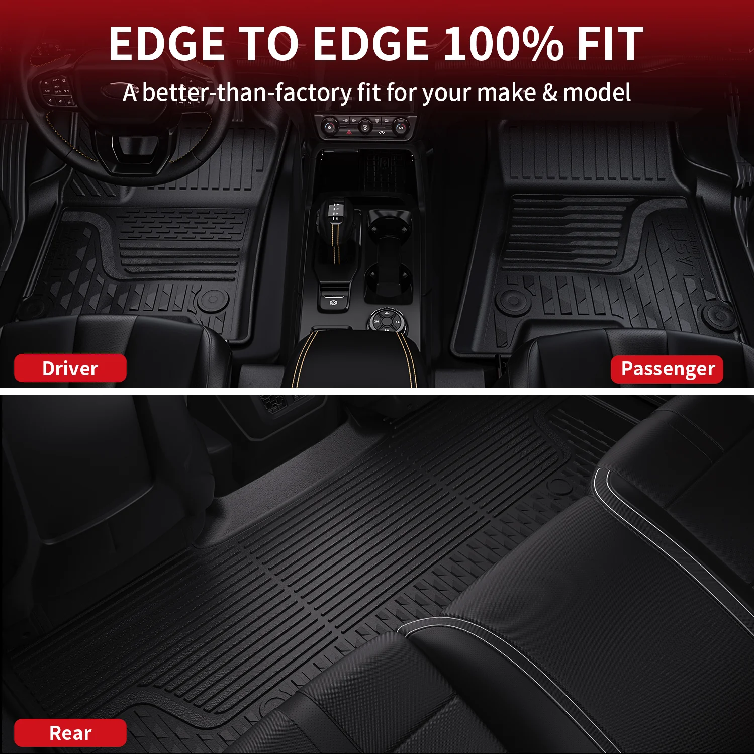Fit for 2025-2026 Ram 1500 All-weather Floor Mats With Bucket Seating Only - Image 3