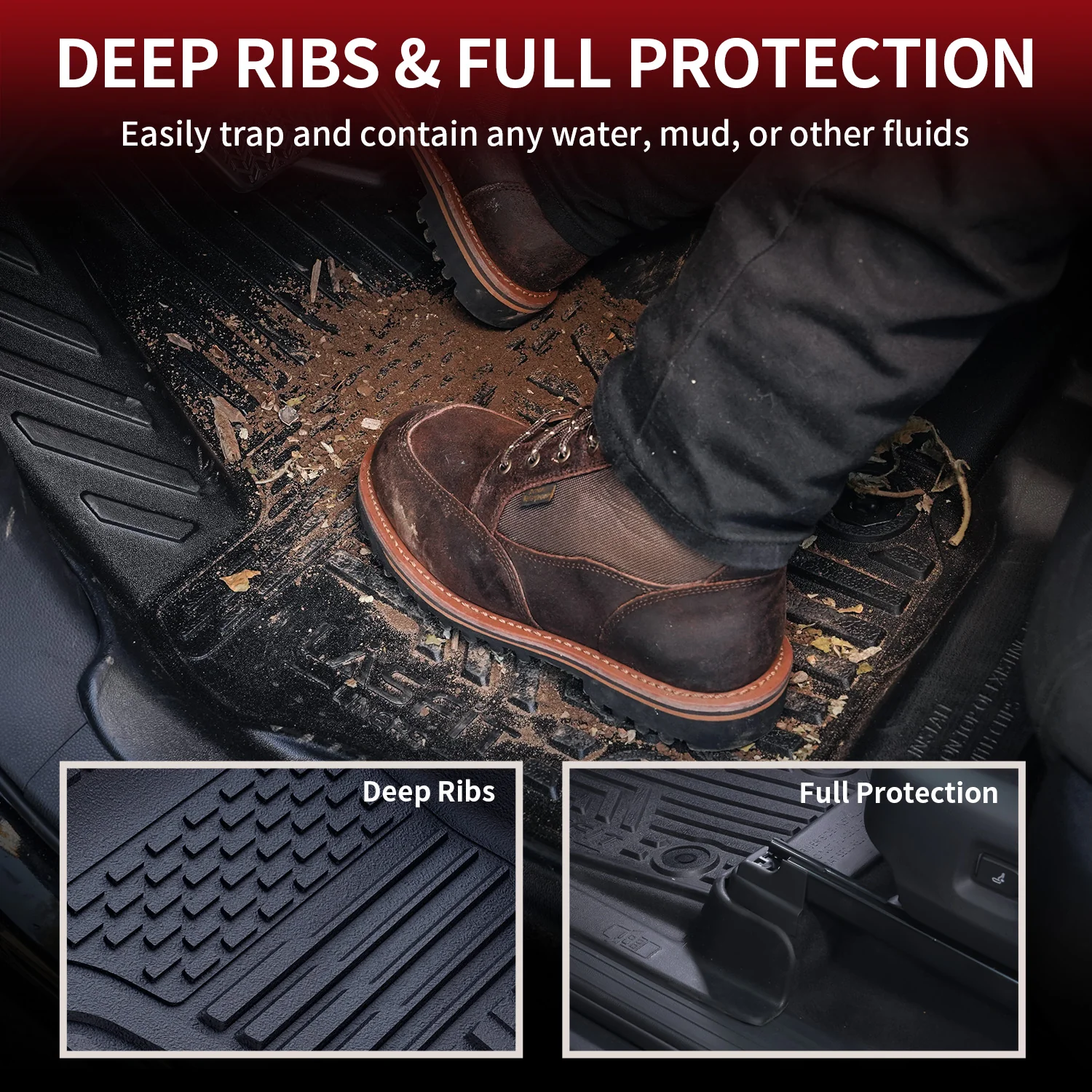 Fit for 2025-2026 Ram 1500 All-weather Floor Mats With Bucket Seating Only - Image 6