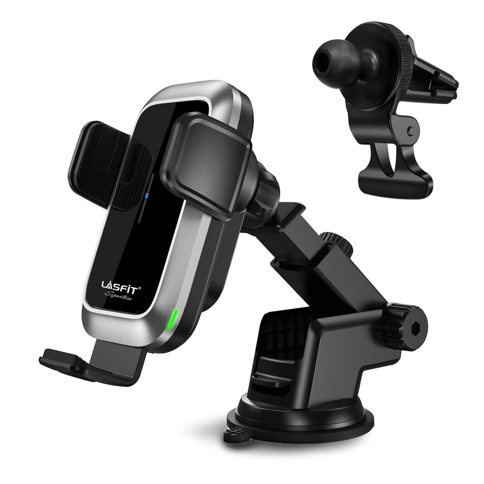 [AC Version] Wireless Car Charger Phone Holder 15W Qi Fast Charging Dash Windshield Air Vent Mount