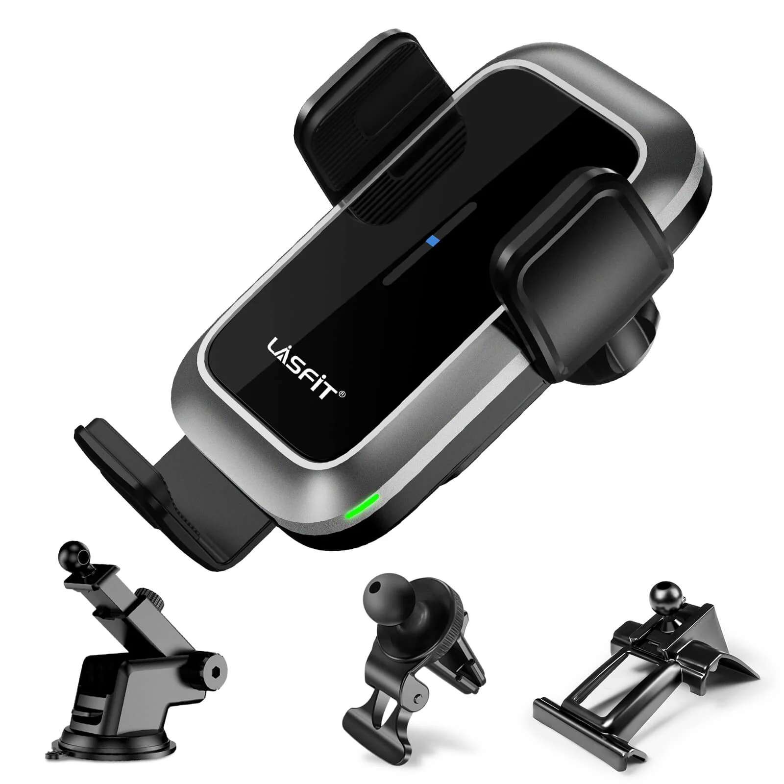 [AC Version] Wireless Car Charger Phone Holder 15W Qi Fast Charging Dash Windshield Air Vent Mount - Image 13