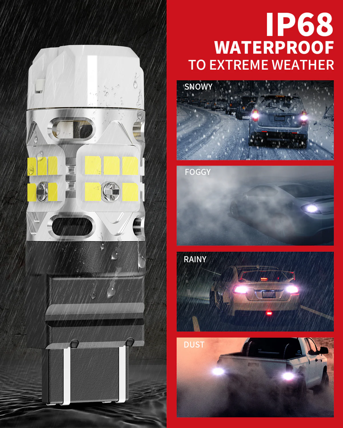 WT21W LED Reverse Bulbs CanBus-Ready White | T3 Series - Image 10
