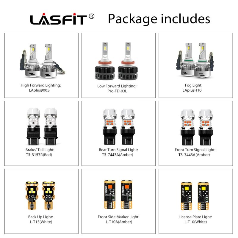 Lasfit combo package led bulbs for 2014-2016 Ford Escape