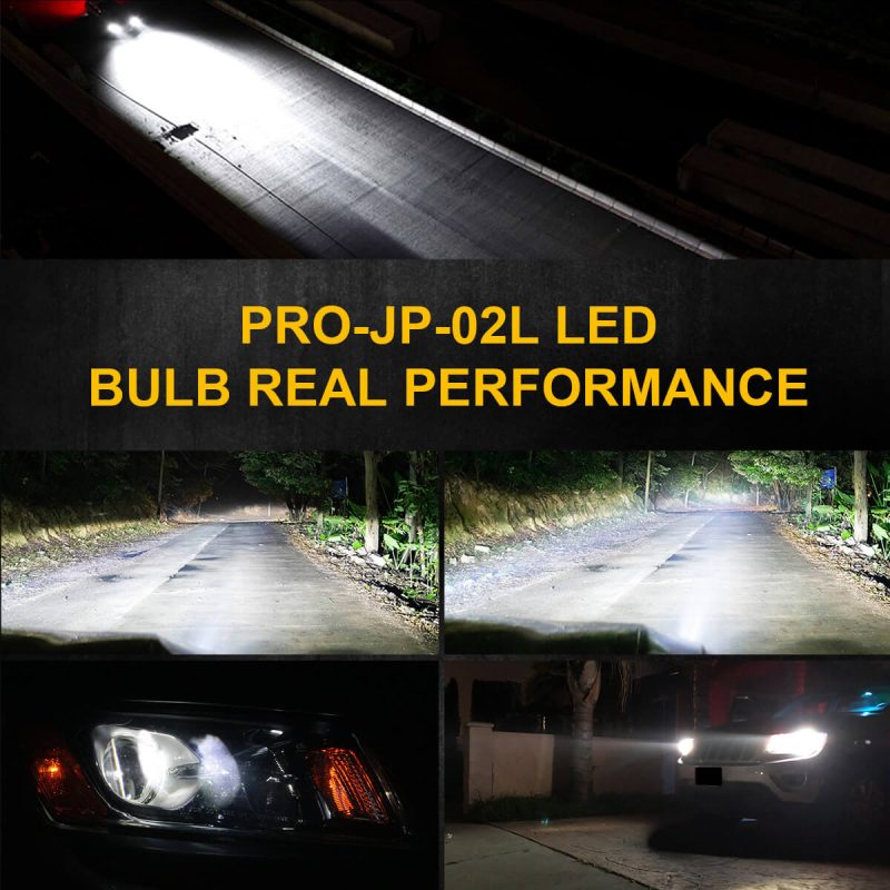 2014 2016 Jeep Grand Cherokee custom made H11 led bulbs beam pattern 1