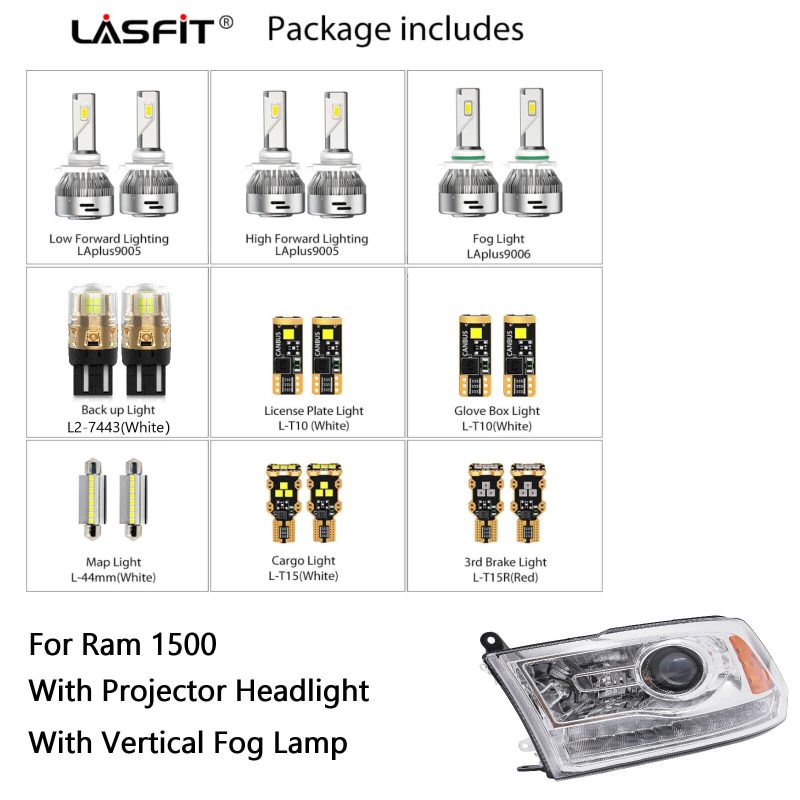 2016 2018 Ram 1500 with projector headlight with vertical fog lamp