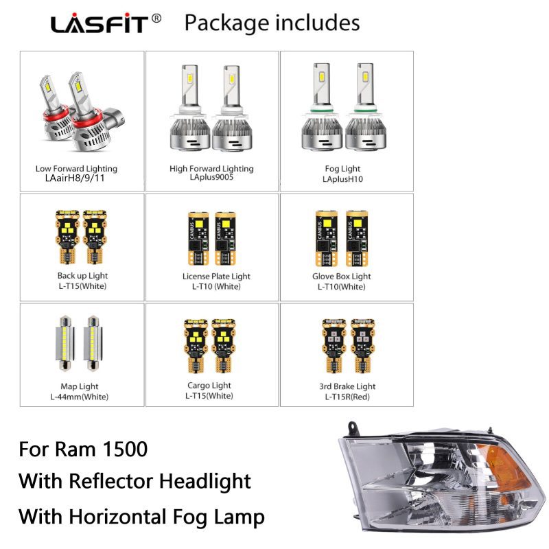 2016 2018 Ram 1500 with reflector headlight with horizontal fog lamp