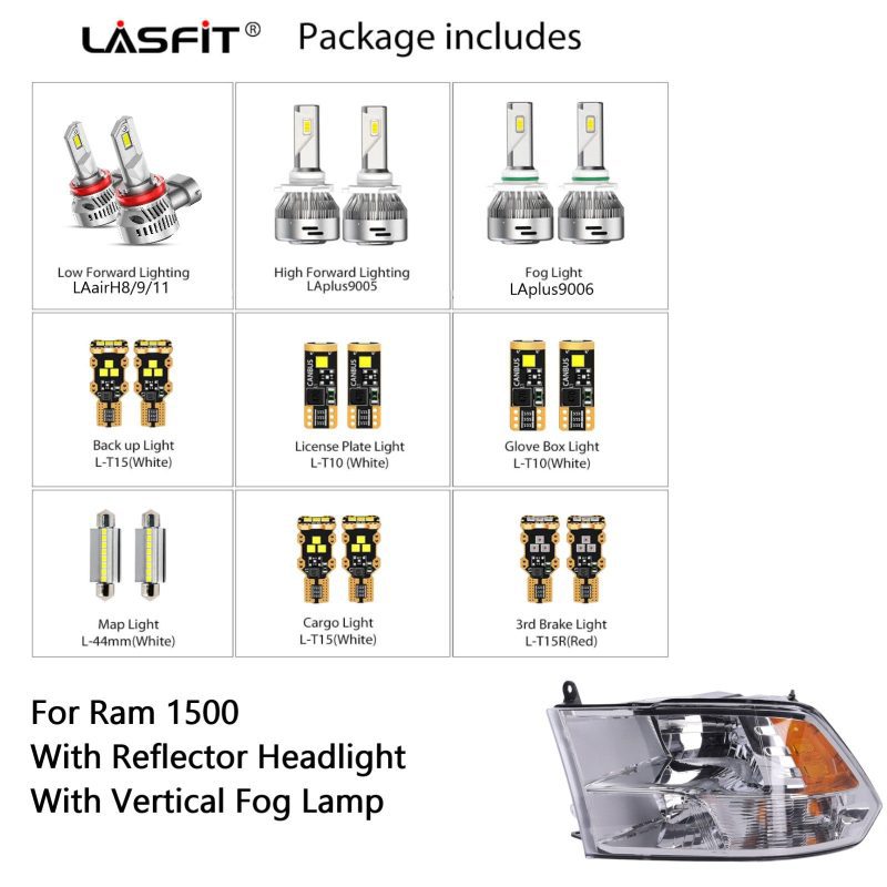 2016 2018 Ram 1500 with reflector headlight with vertical fog lamp