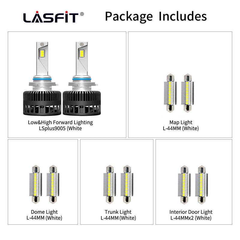 Lasfit combo package led bulbs for 2016-2021 Dodge Charger