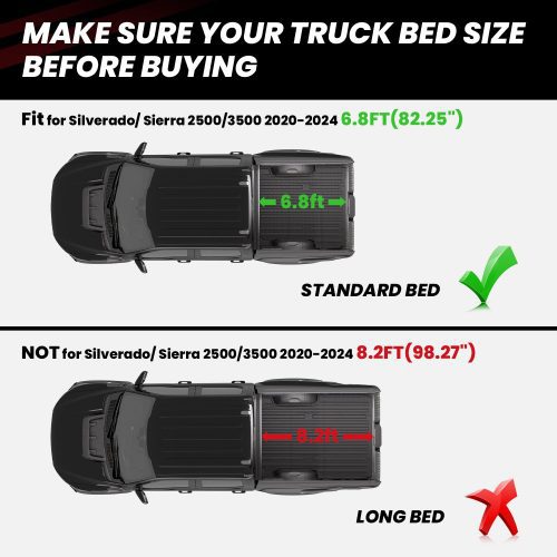 2020 2024ChevroletSilverado2500HD3500HD GMCSierra2500HD3500HDTruckBedMatsFitment 1