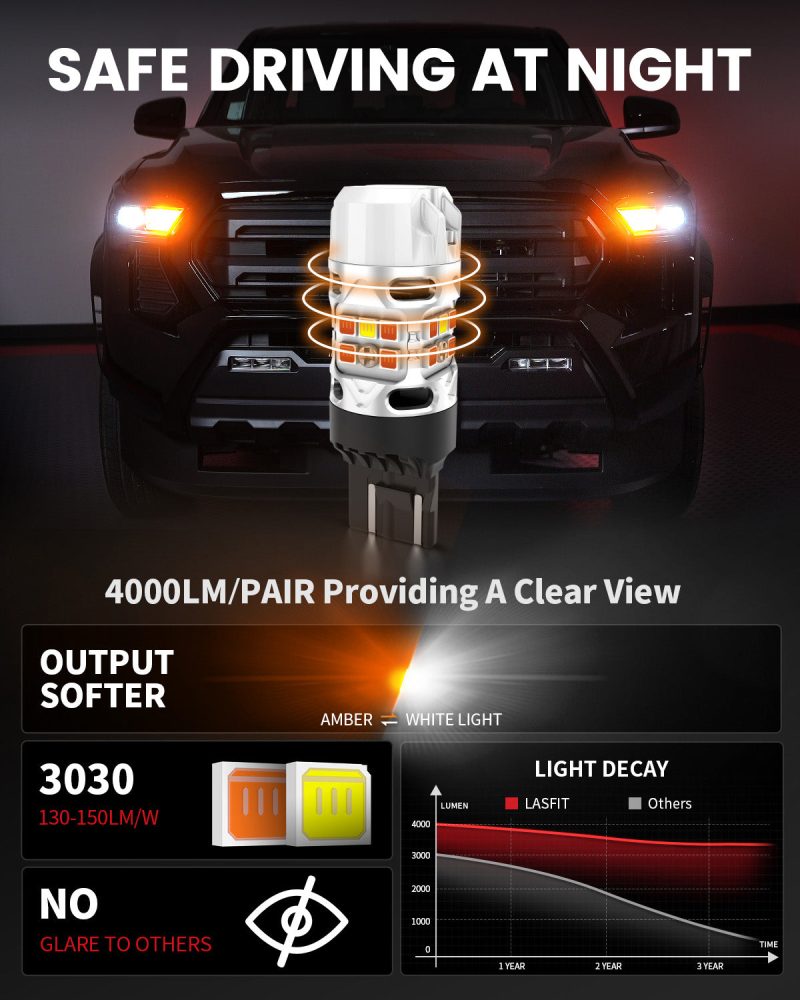 2024 Toyota Tacoma switchback 7443 led bulbs softer light