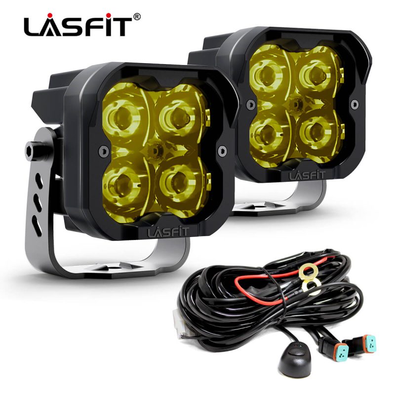 lasfit 3" spot lights pods with harness 36W yellow