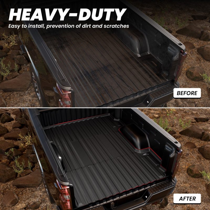 Chevrolet Silverado 2500HD 3500HD GMC Sierra 2020 2024 82.25 inches Truck Bed Mats Heavy Duty