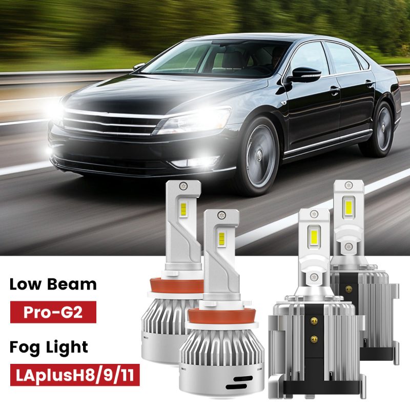 H11 fog lights and Pro-G2 low beam fit for 2012-2015 Volkswagen Passat