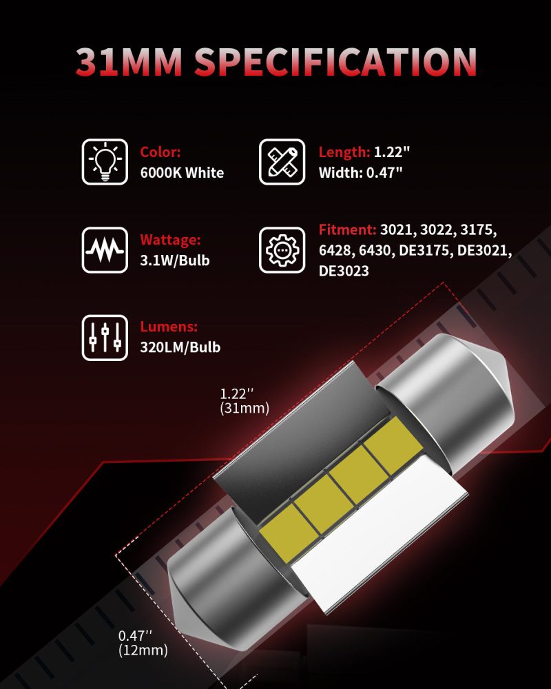 L 31MM led bulbs key features