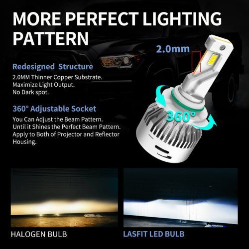 LAplus H10 led bulbs more perfect lighting pattern