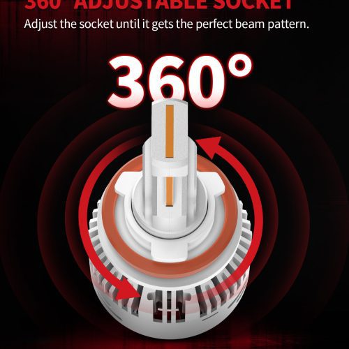 LAplus H11 LED bulbs 360 degree adjustable socket