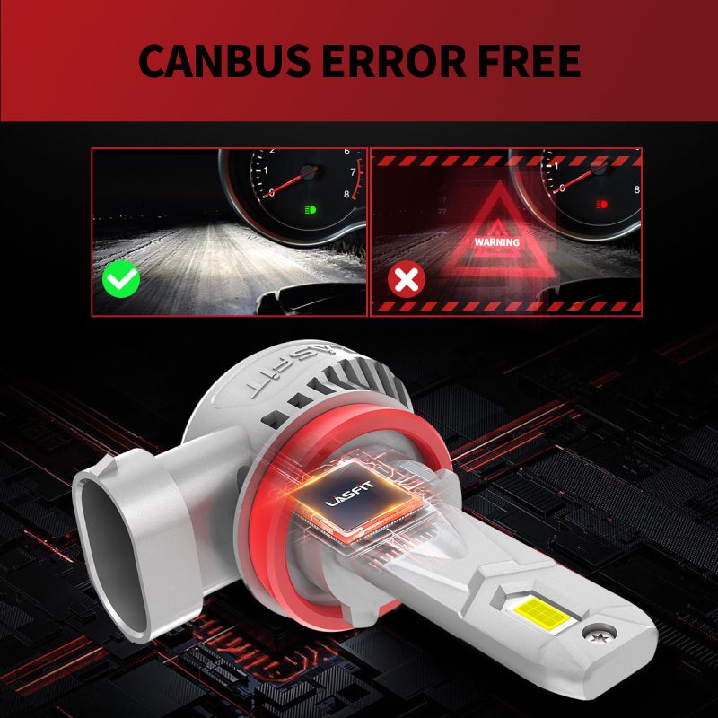 LCair H11 9005 led headlight bulbs error free