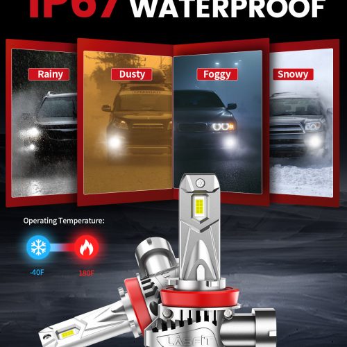 LCair H11 led bulbs IP67 waterproof