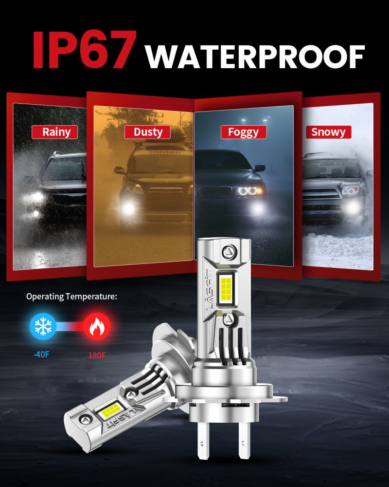 LCair H7 led bulbs IP67 waterproof