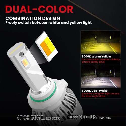 LDplus H10 led bulbs dual color design