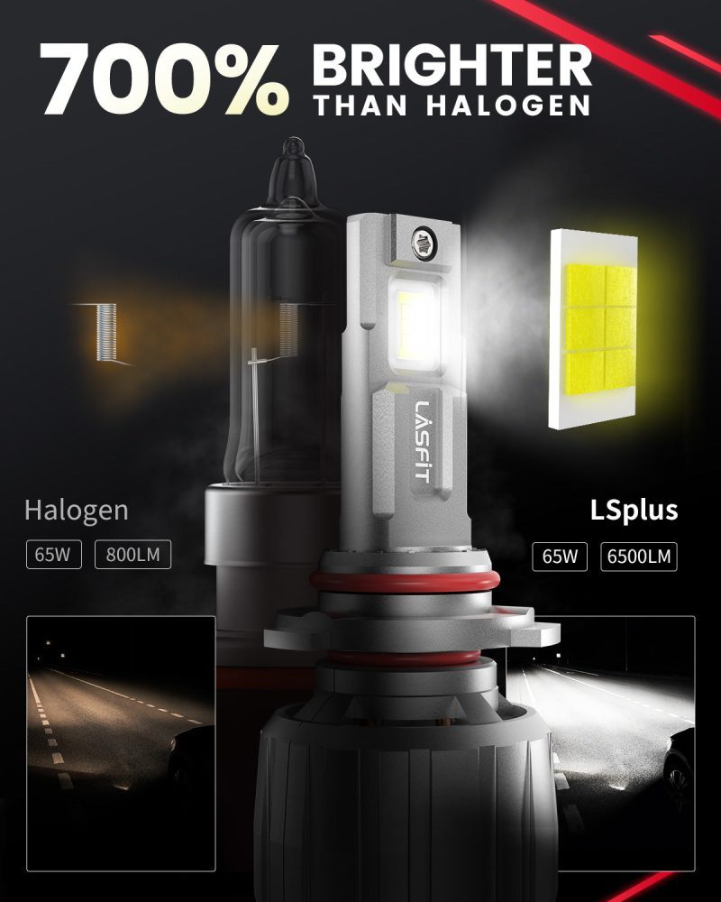 LSplus 9005 LED bulbs brighter than halogen bulbs