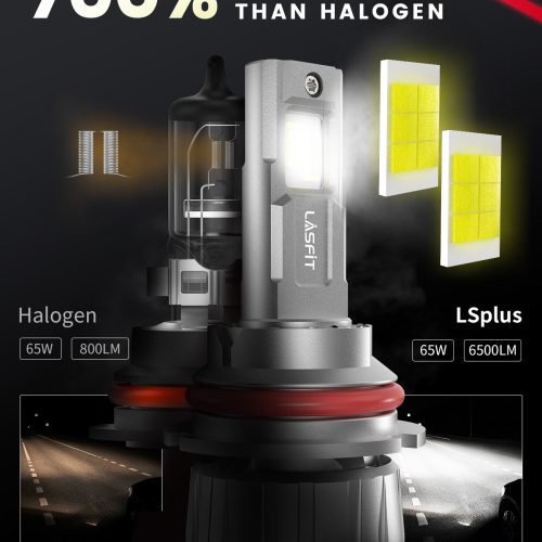 LSplus 9007 LED bulbs brighter than halogen bulbs