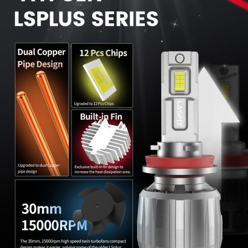 LSplus H11 LED bulbs cooling system