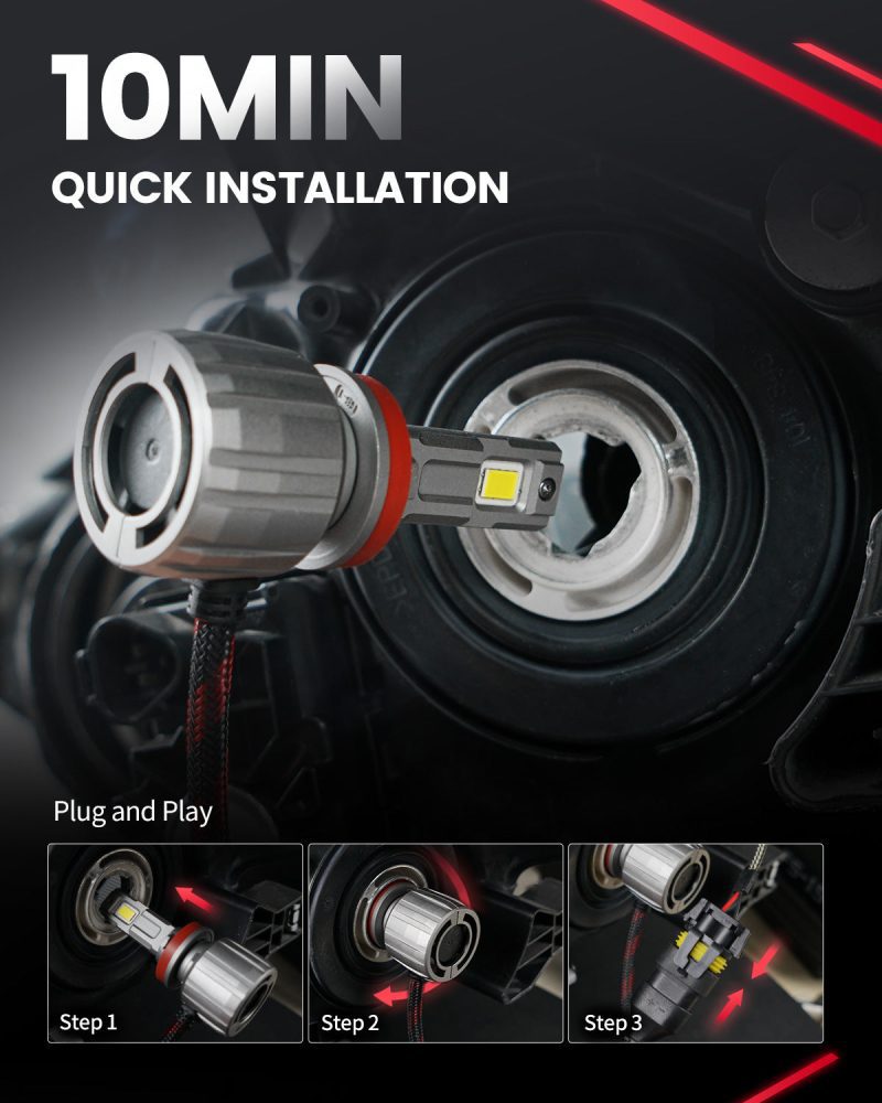 LSplus H11 LED bulbs quick installation