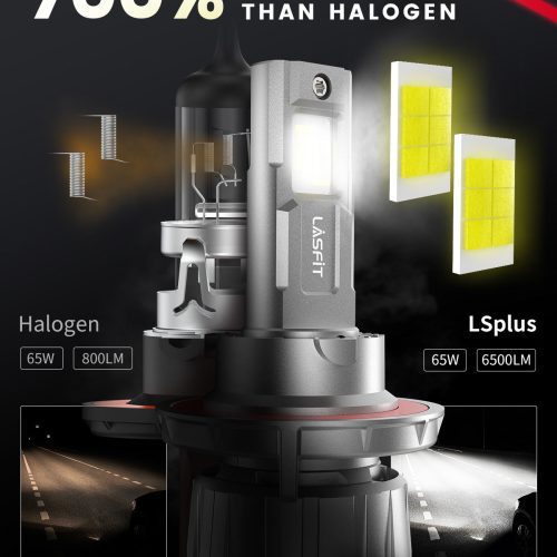 LSplus H13 LED bulbs brighter than halogen bulbs