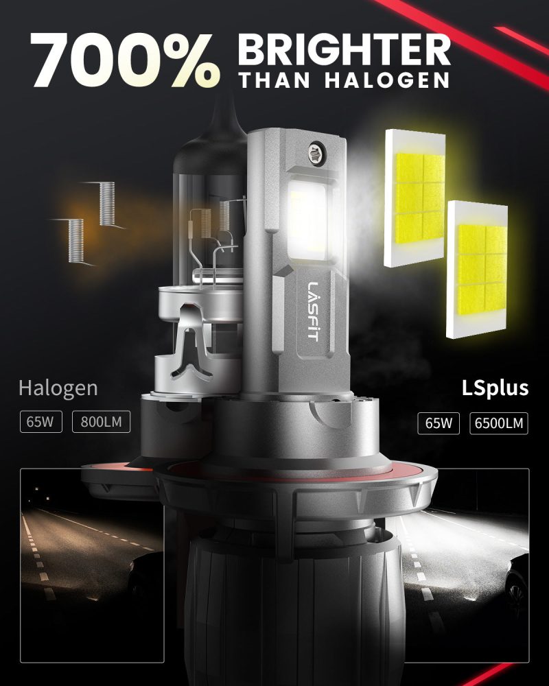 LSplus H13 LED bulbs brighter than halogen bulbs