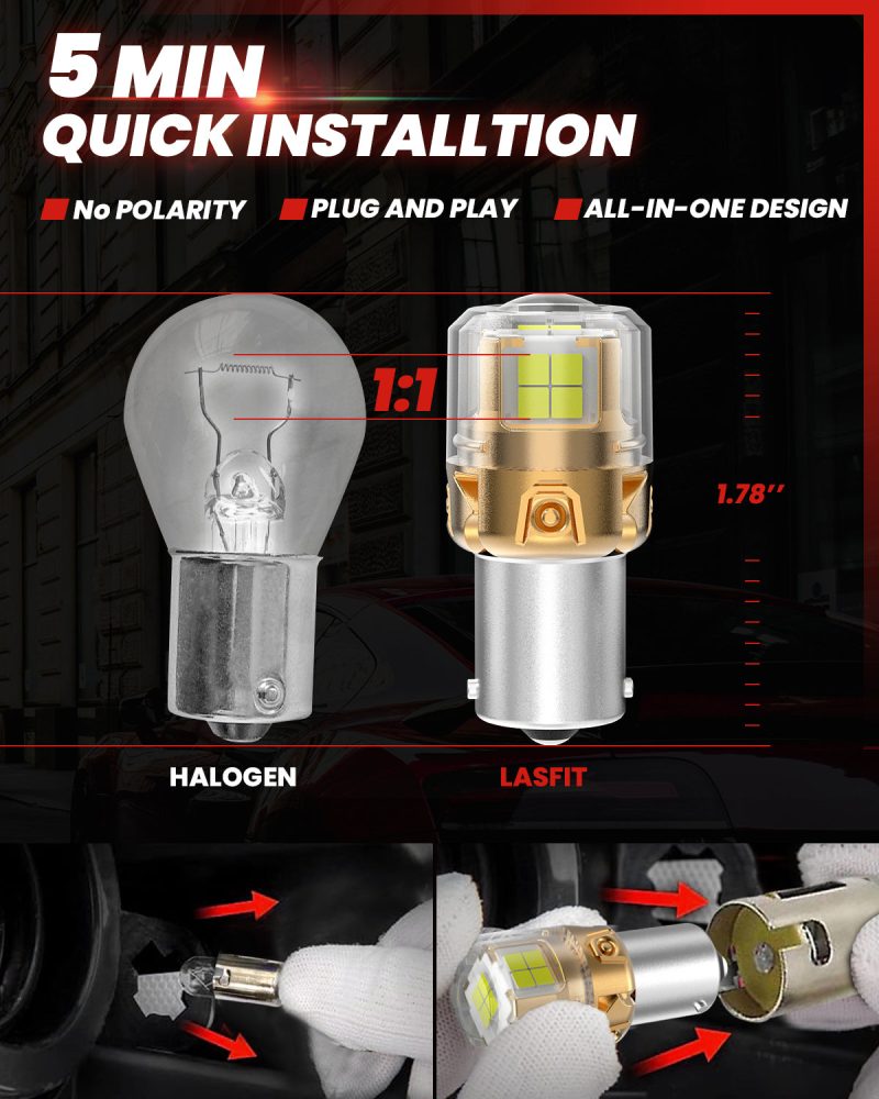 Lasfit L2 1156 LED Bulb 5 mins quick installation