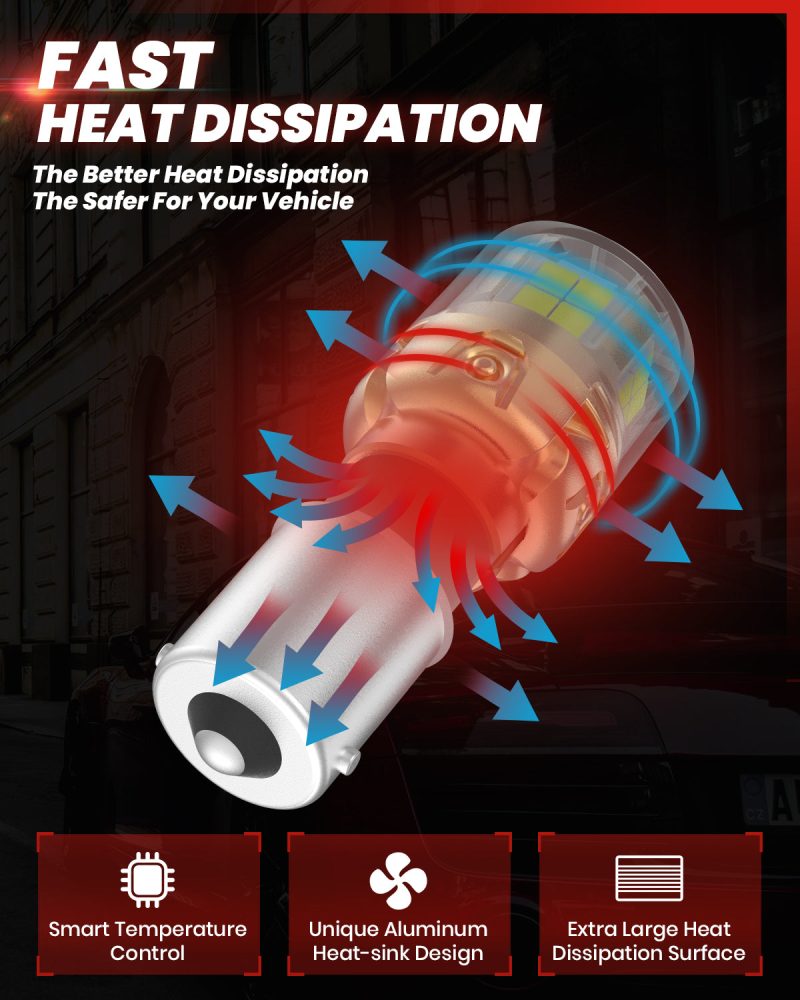 Lasfit L2 1156 LED Bulb fast heat dissipation