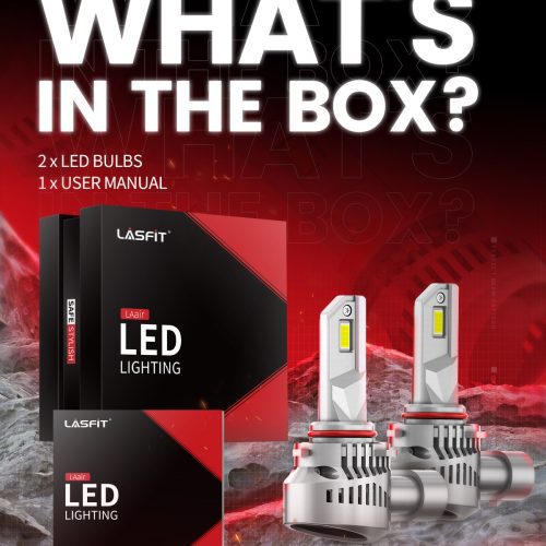 Lasfit LAair 9005 led bulbs package