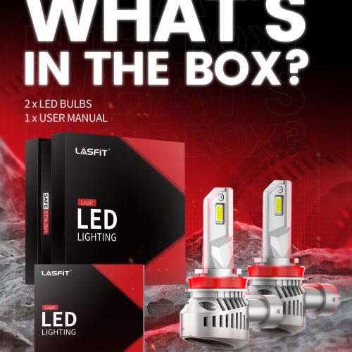 Lasfit LAair H11 led bulbs package