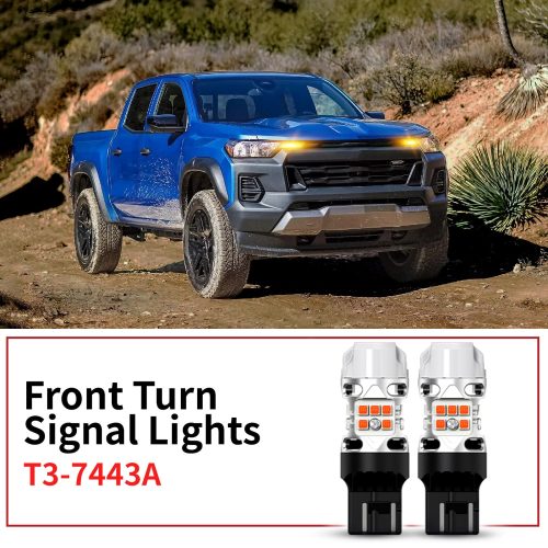 amber 7443 led front turn signal bulbs fit for 2023-2024 Chevy Colorado ZR2/Z71