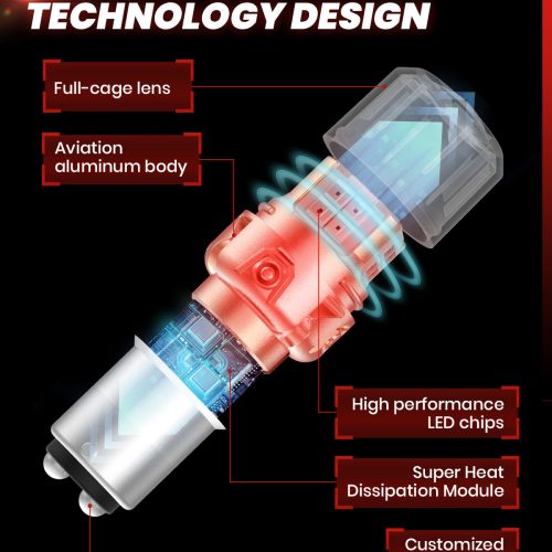 Lasfit red L2 1157 LED Bulbs advanced technology design