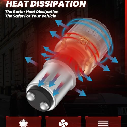 Lasfit red L2 1157 LED Bulbs fast heat dissipation