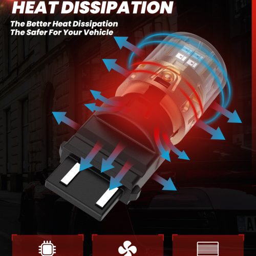 Lasfit red L2 3157 LED Bulb fast heat dissipation