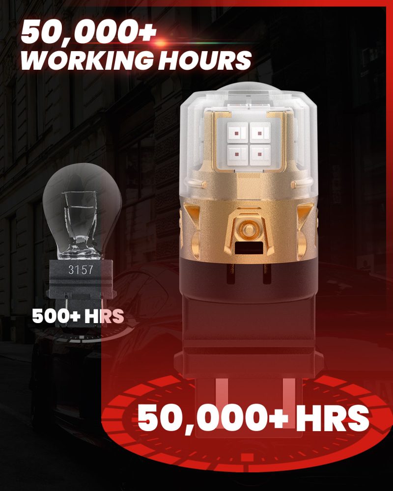 Lasfit red L2 3157 LED Bulb longer working hours